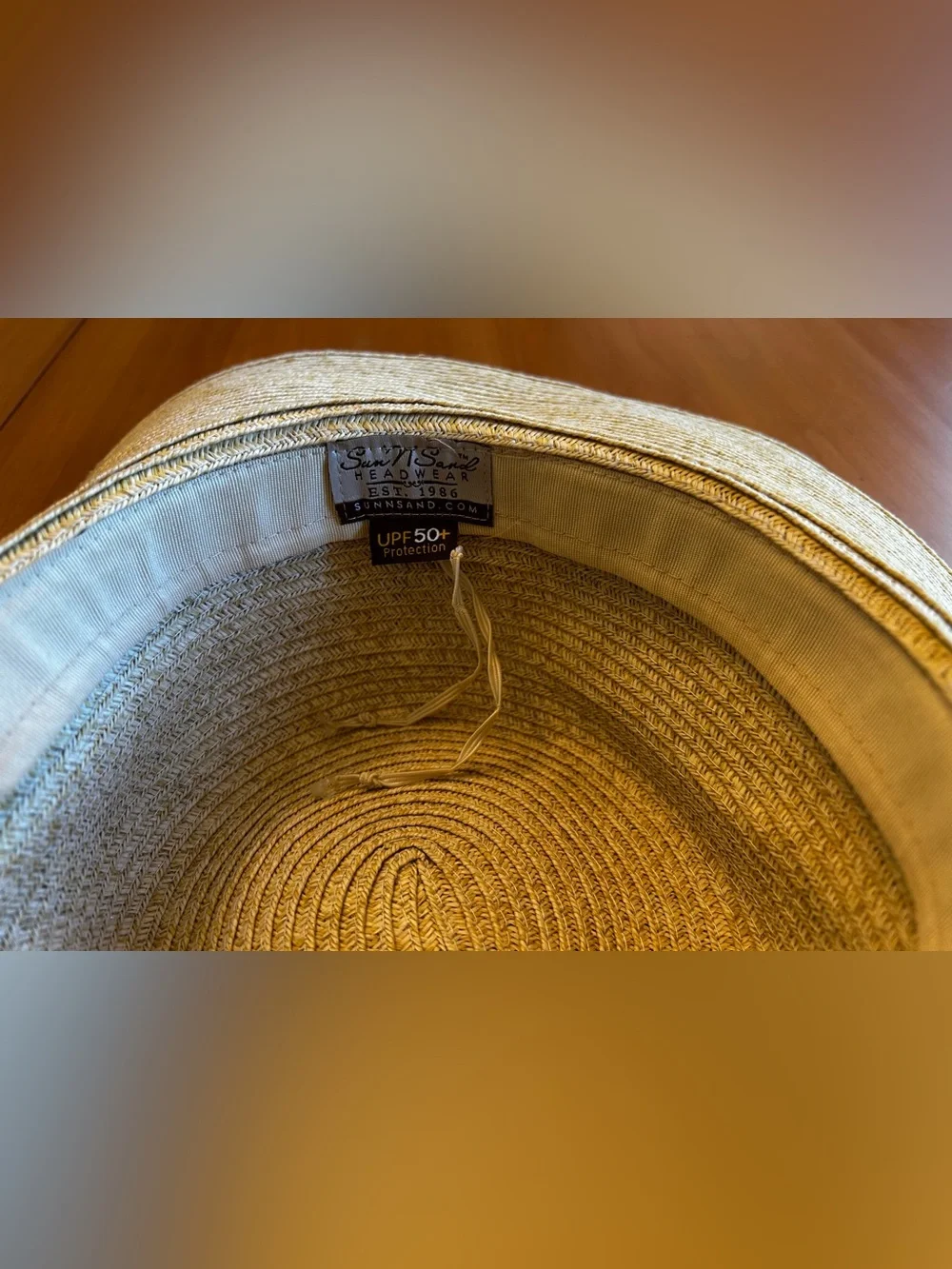 Wide-Brim Straw Sun Hat with Black Band